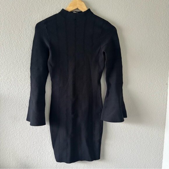 Keepsake Black Bell Sleeve Sheath Dress XS Elegant Gothic Coquette Chic - Picture 4 of 11